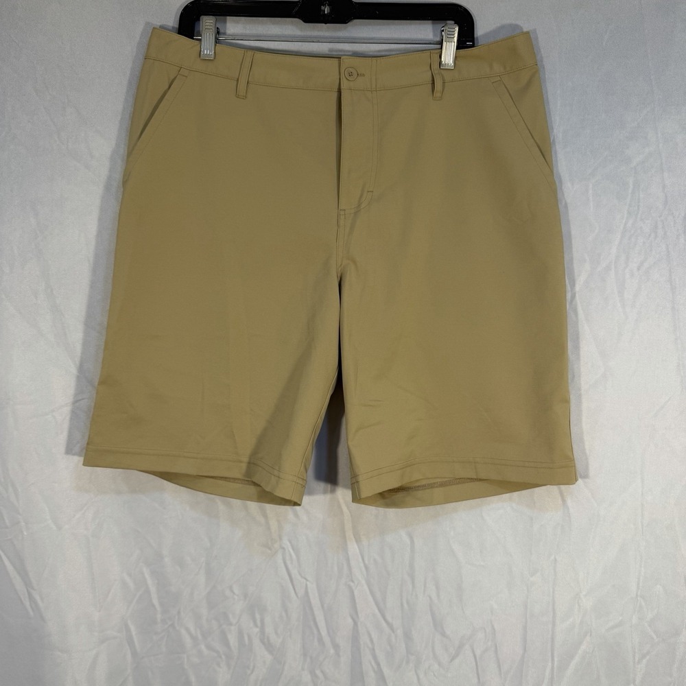 Men's Khaki Chino Athletic Golf Shorts‎ Tan Size FITS True 36 Waist Champion